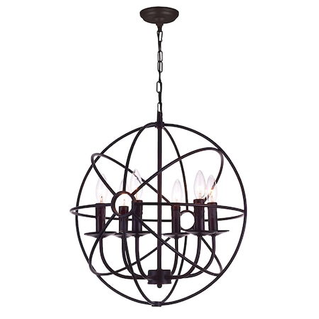 Cwi Lighting Arza 6 Light Up Chandelier With Brown Finish 5464P18DB